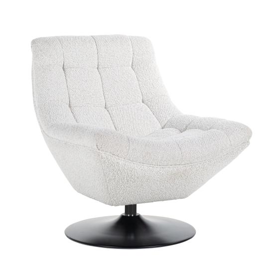 Richelle white bouclé - drehbarer Sessel